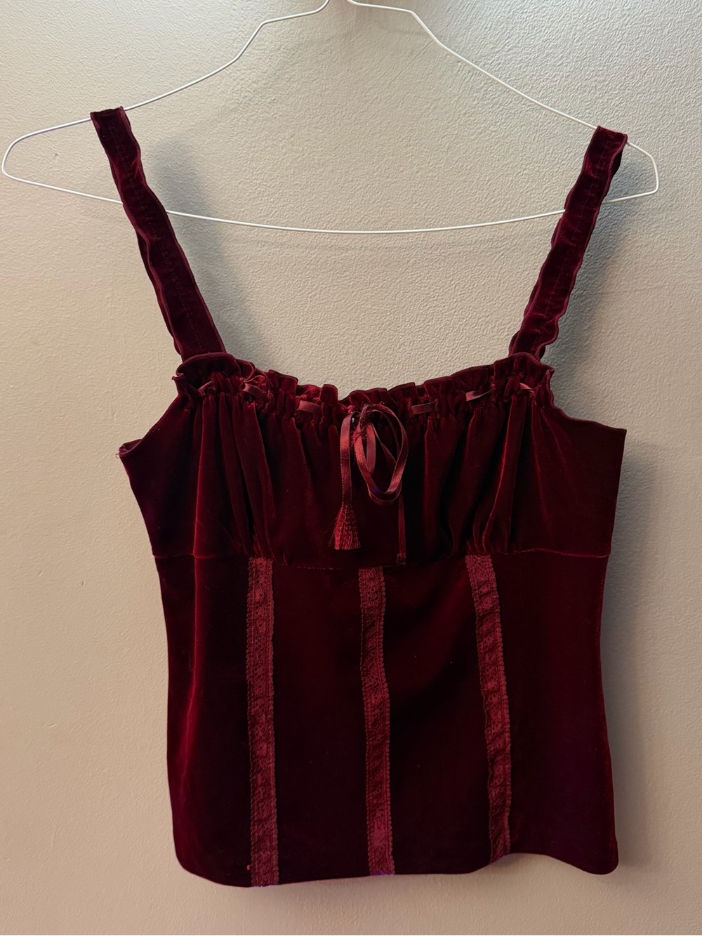 Vintage 90’s/Y2K Express Velvet Milkmaid babydoll tank top